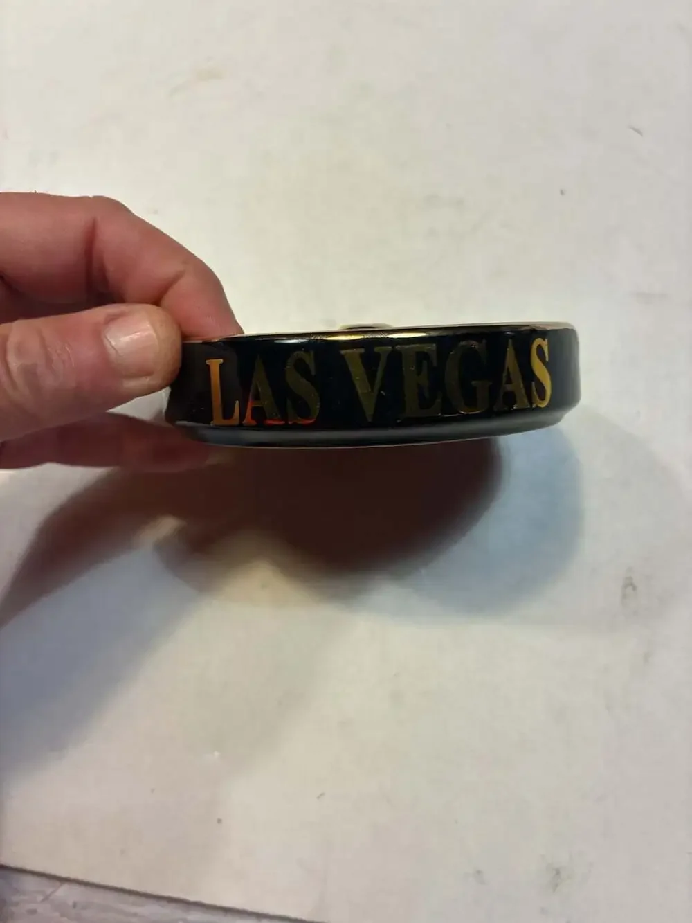 Vintage Las Vegas Themed Ceramic Roulette Wheel Ashtray